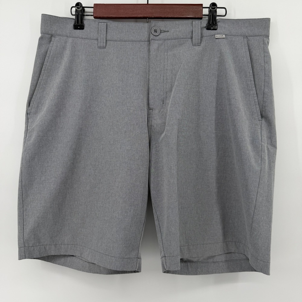 TravisMathew Golf Shorts Mens 36 Gray Performance Stretch Heathered Casual